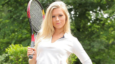 Michelle Moist Tennis Babe at Only Tease